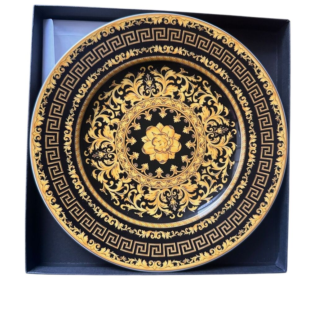 NEW VERSACE Rosenthal Floralia Gold Porcelain Wall‎ Plate